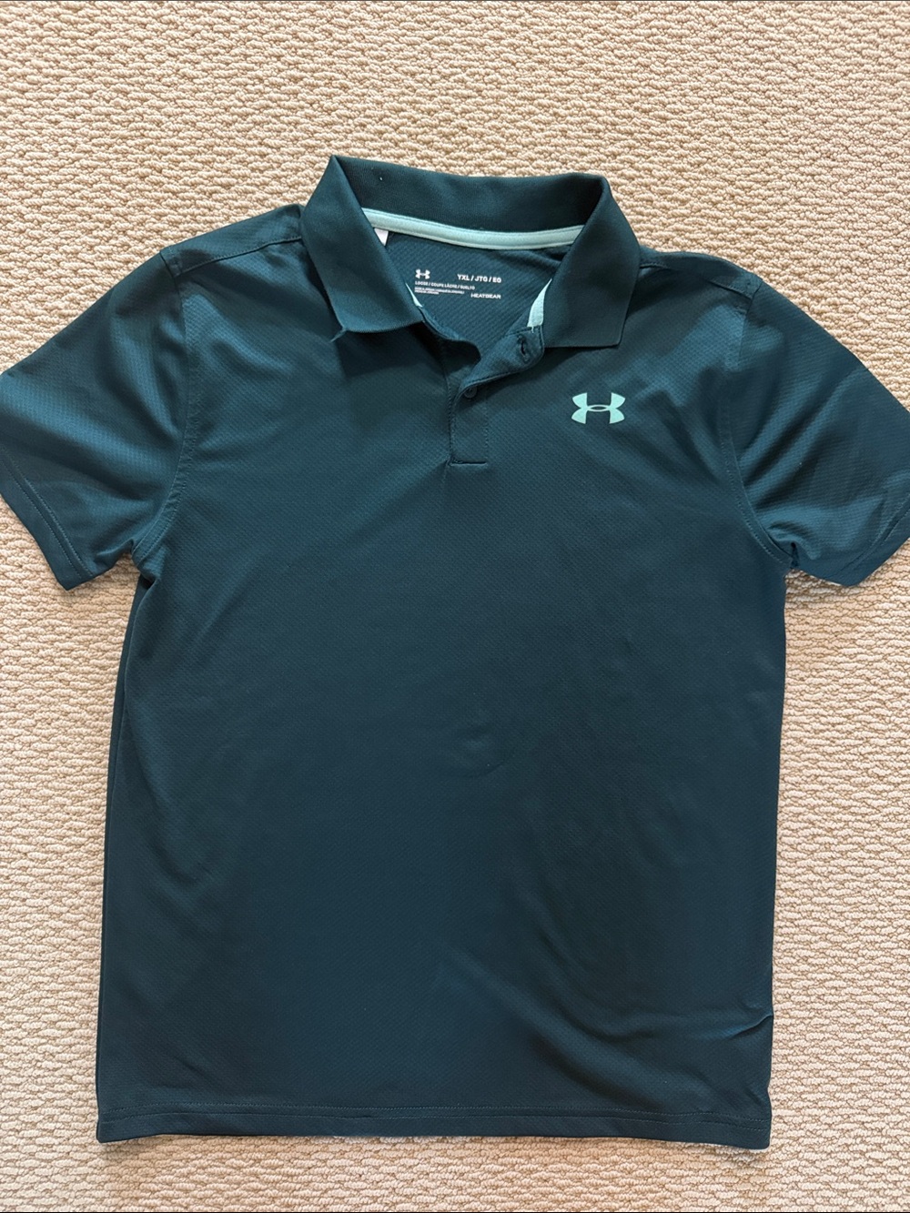 Under Armour Boys XL Dri-Fit Dark Green Golf/Polo Shirt